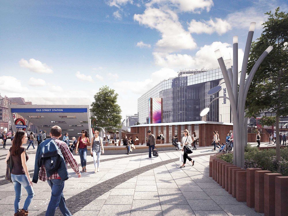 3d architectural rendering of old street iconic gateway roundabout in london