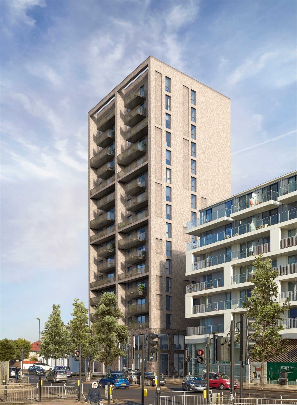 3d architectural photomontage of imperial house in colindale