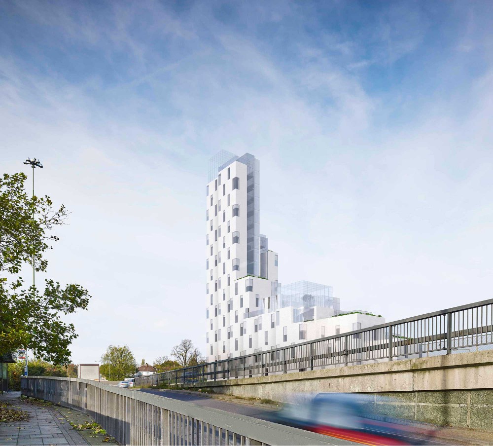 3d architectural photomontage cgi of brent cross hotel in london