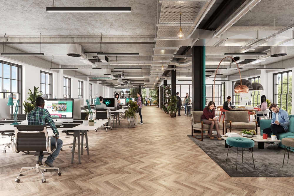 architectural interior CGI of the hudson office in london