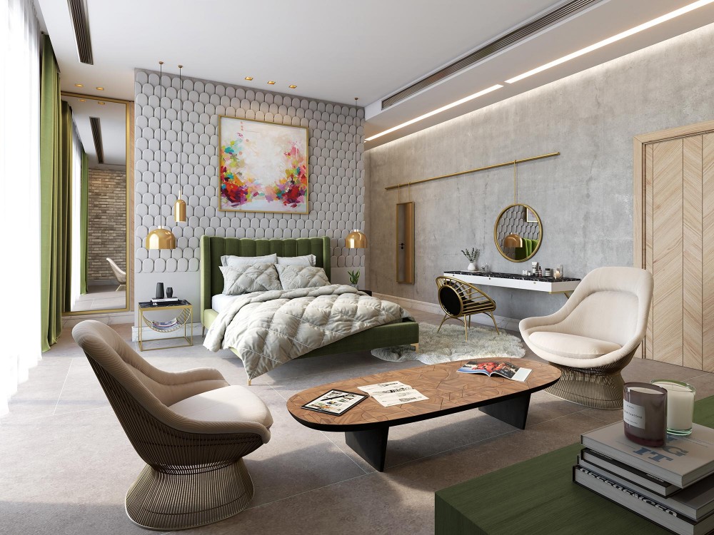 interior rendering bedroom cgi of PLK6 in Saudi Arabia